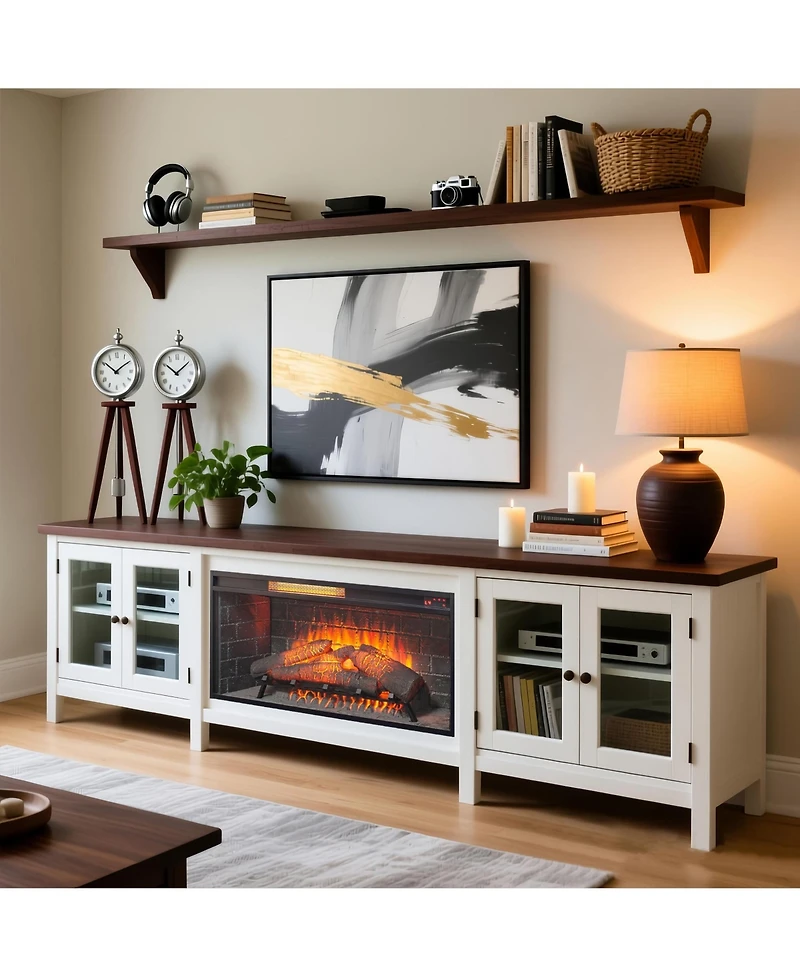 Mondawe 36 inch Infrared Electric Fireplace with Removable Trim kit Insert, Touch Panel Home Decor Heater