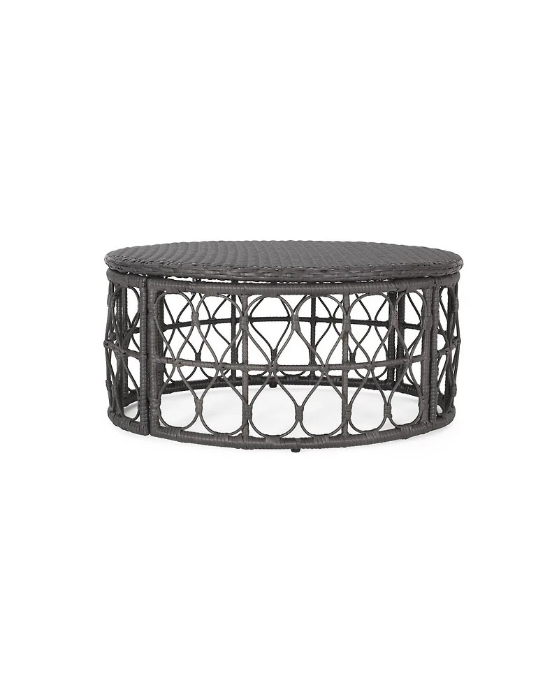 Streamdale Furniture Boho Wicker Outdoor Coffee Table with Looped Design