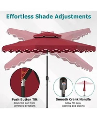 Sugift 9 ft Patio Umbrella with Push Button Tilt and Crank
