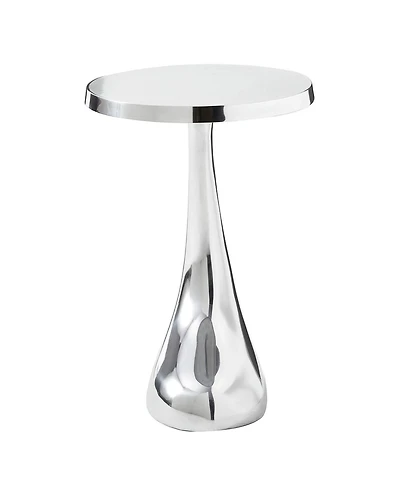 HomeRoots 21" Aluminum Round Abstract End Table