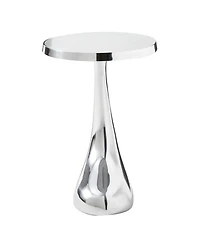 HomeRoots 21" Aluminum Round Abstract End Table