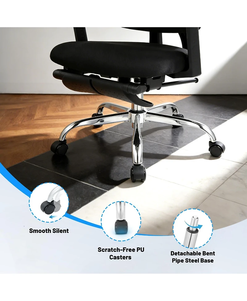 homfan Ergonomic Mesh High-Back Office Chair with Adjustable Lumbar, 4D Flip Arms, 3D Headrest, 3-Level Tilt