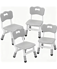 homfan 4 Pack Adjustable Height Kids Plastic Chairs Set