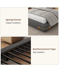 homfan Cloud platform bed Frame with Upholstered, No Box Spring Needed, Easy Assembly, Noise-FreeThis wrapped base
