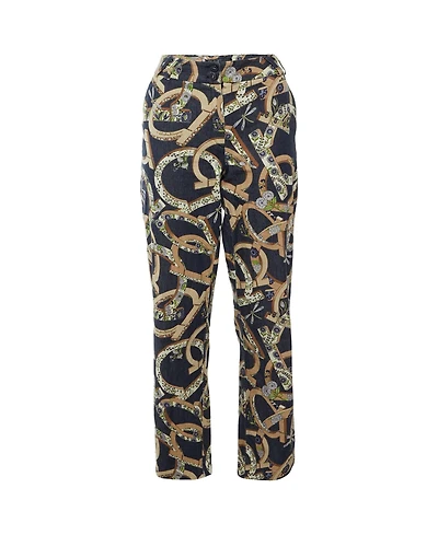 Pre-Owned Salvatore Ferragamo Women's Floral Gancini Print Denim Straight Jeans