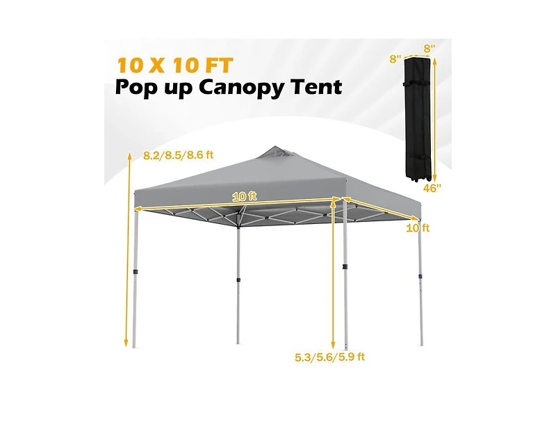 Sugift Outdoor Commercial Pop Up Canopy Tent with Wheeled Storage Bag
