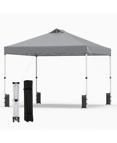 Sugift Outdoor Commercial Pop Up Canopy Tent with Wheeled Storage Bag