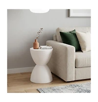 HomeRoots 17" Heavy Duty Plastic Round Pedestal End Table