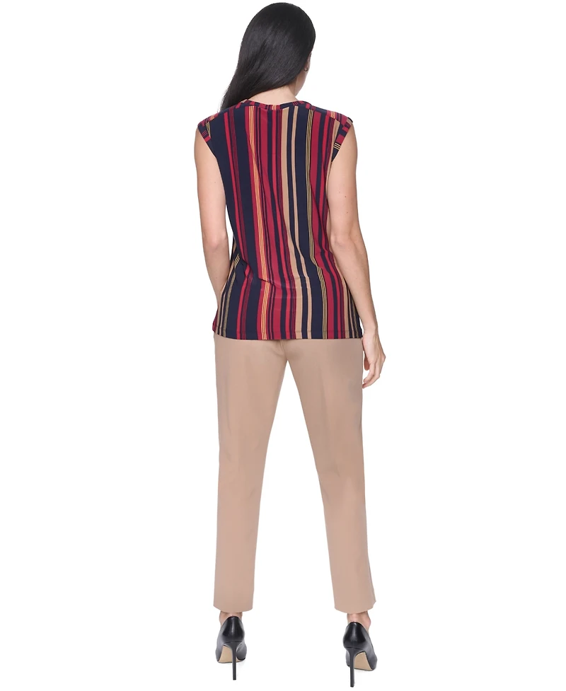 Tommy Hilfiger Women's Sleeveless Striped Crewneck Top