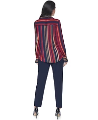Tommy Hilfiger Women's Long-Sleeve Striped Popover Blouse