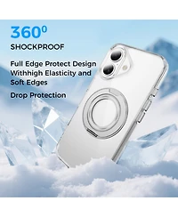 Alpha Digital Full Protective Magnetic Ring Stand Shockproof MagSafe Compatible Case for Apple iPhone 16 Plus