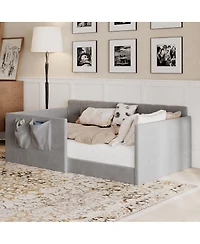 Streamdale Furniture Twin Velvet Upholstered Daybed with Side Storage Pockets