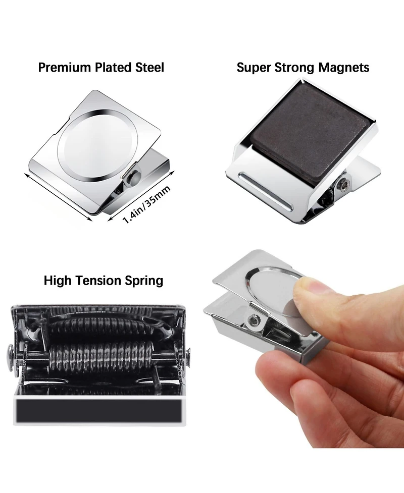 Danrong Heavy Duty Metal Magnetic Clips Extra Strong For Whiteboard Office Refrigerator Classroom