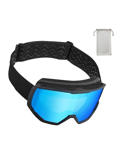 Zeny Ski Goggles, Cylindrical Lens with Revo Coating, Otg Anti fog Snow Goggles for Men Women Youth