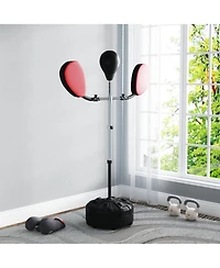 Zeny Boxing Bag with Stand, Adjustable Height Punching Speed Bag with 2 Target Arms, for Training, Exercise