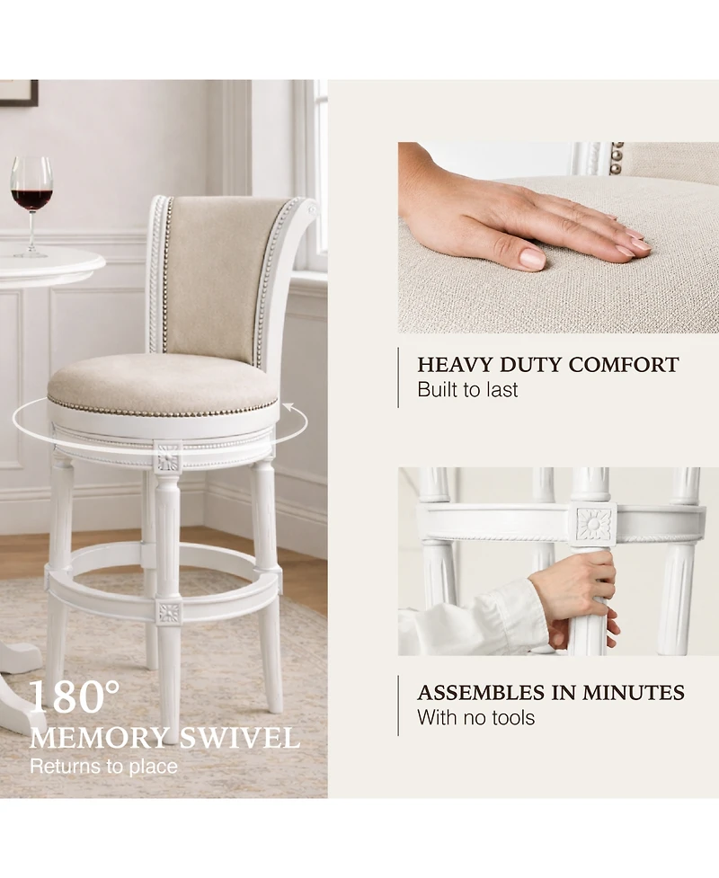 Maven Lane 31" Pullman Bar Stool Finish with Faux Leather