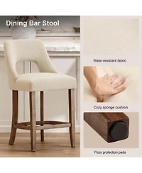 Streamdale Furniture Set of 2 Upholstered Counter Height Bar Stools with Wood Legs