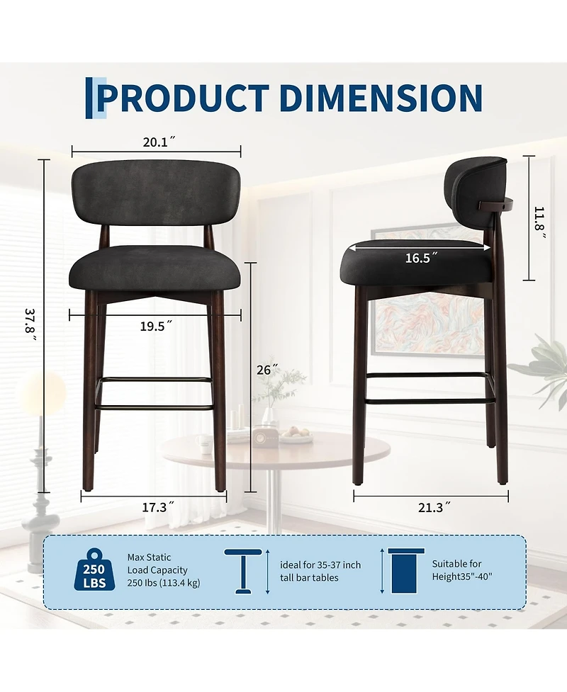homfan Set of 4 Bar Stools