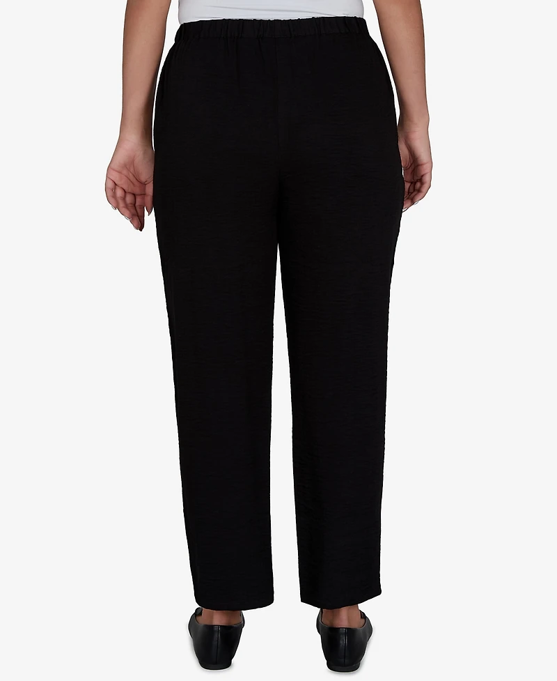 Alfred Dunner Women's Travel Advisory Crinkle Texture Ankle Pant