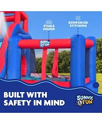 Sunny & Fun Inflatable Water Slide with Bounce House & Splash Pool