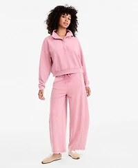 And Now This Petites French Terry Mock Neck Snap Henley Pullover, Macy's Exclusive