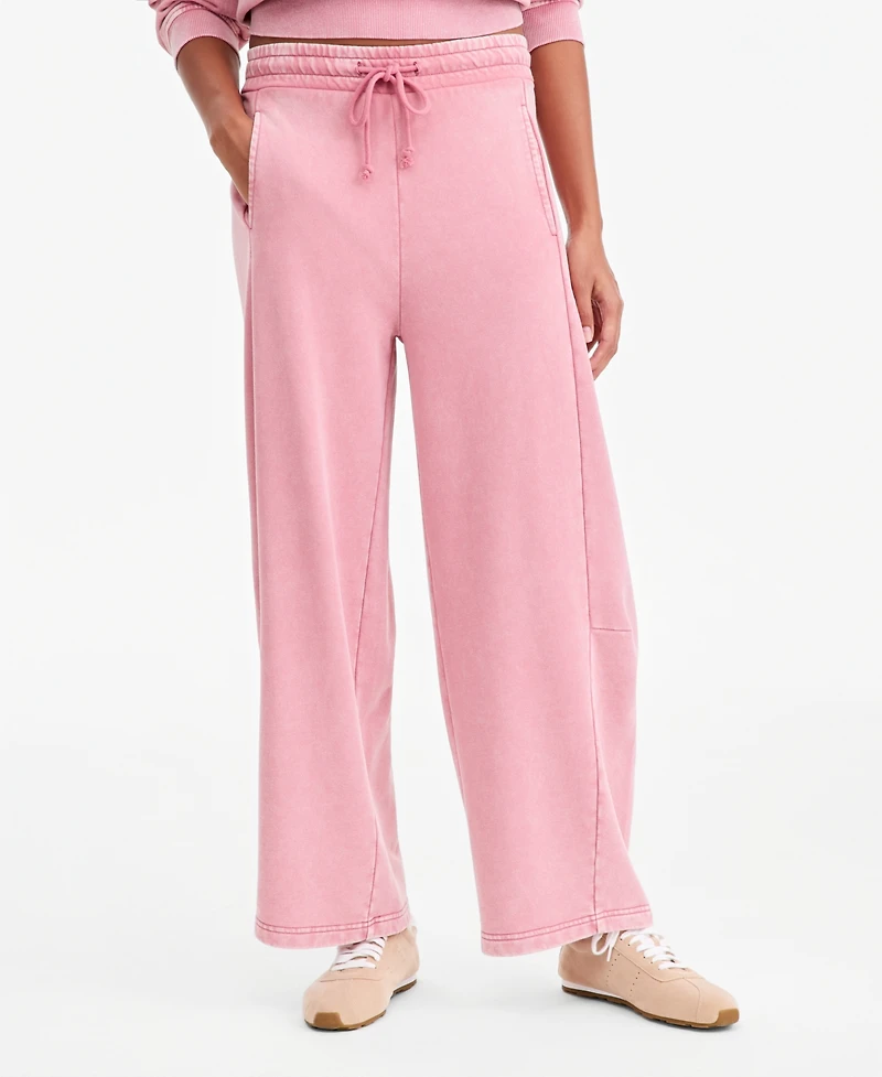 And Now This Petite French Terry Barrel-Leg Pants, Macy's Exclusive