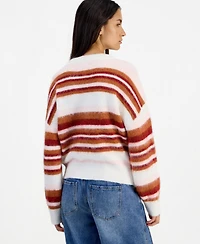 And Now This Women's Stripe Slouchy Crew Brushed Sweater, Macy's Exclusive