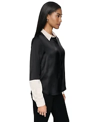 Dkny Women's Color Blocked Long-Sleeve Blouse