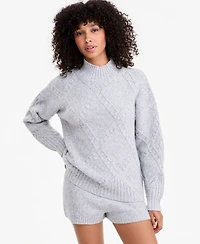 And Now This Women's Cable-Knit Mock Neck Sweater, Macy's Exclusive