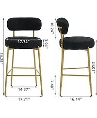 Dyhome 24" Bar Stools Set of 2, Counter Height Chairs