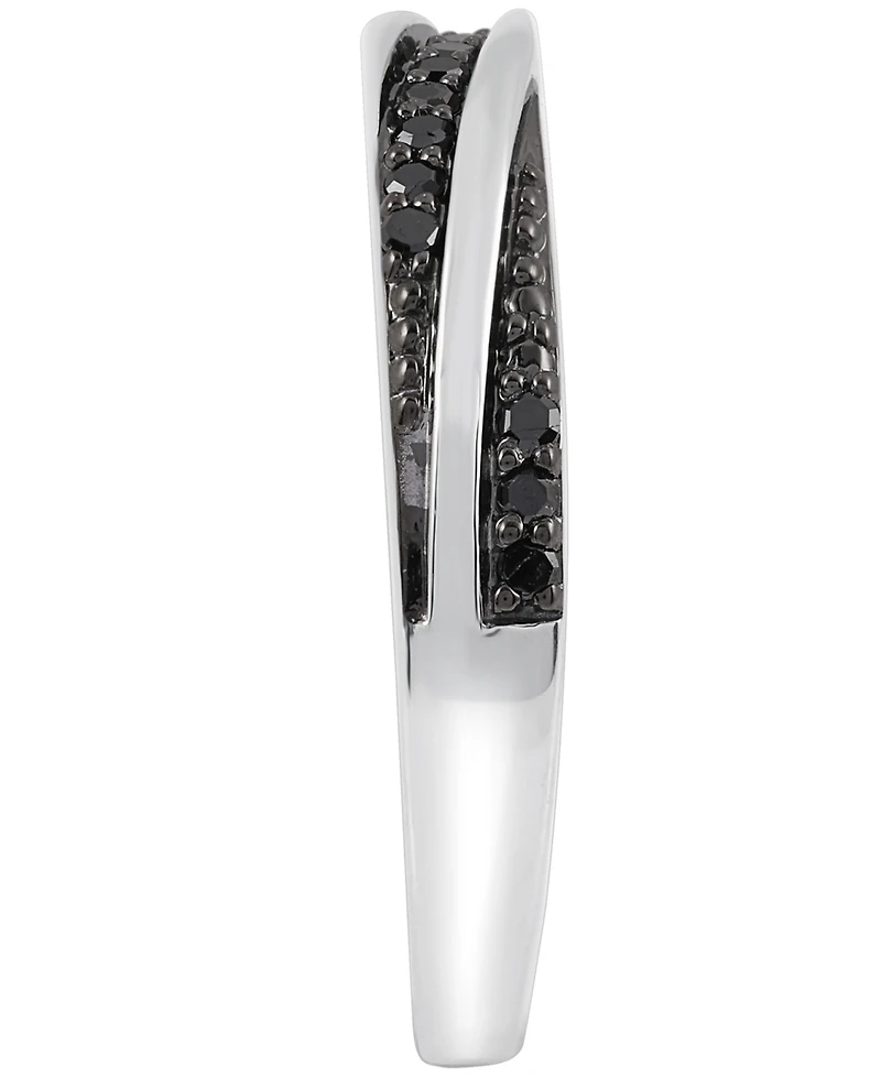 Black Diamond Twist Look Ring (1/6 ct. t.w.) Sterling Silver