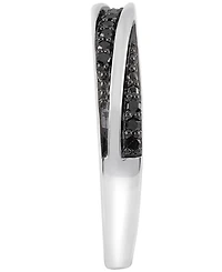Black Diamond Twist Look Ring (1/6 ct. t.w.) Sterling Silver