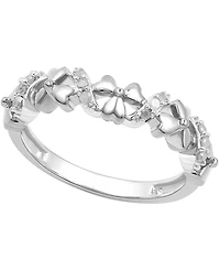 Diamond Flower Ring (1/10 ct. t.w.) Sterling Silver