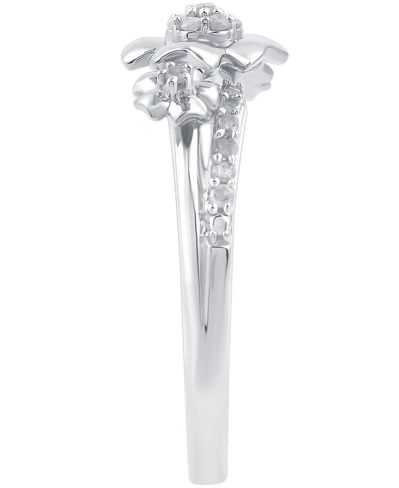 Diamond Flower Ring (1/6 ct. t.w.) Sterling Silver