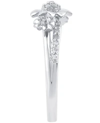 Diamond Flower Ring (1/6 ct. t.w.) Sterling Silver