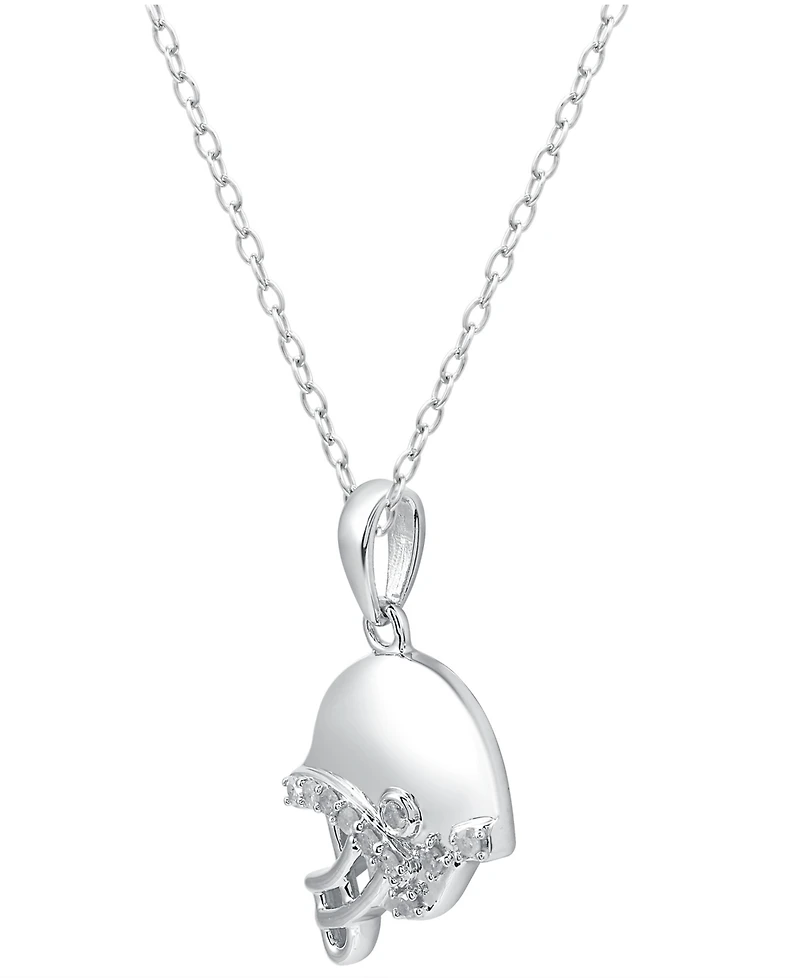 Diamond Football Helmet 18" Pendant Necklace (1/10 ct. t.w.) in Sterling Silver