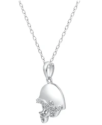 Diamond Football Helmet 18" Pendant Necklace (1/10 ct. t.w.) in Sterling Silver