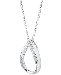 Diamond Open Teardrop 18" Pendant Necklace (1/10 ct. t.w.) in Sterling Silver