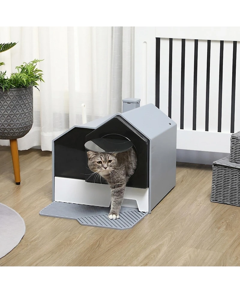 Ruie Hooded Cat Litter Box with Drawer Pan Deodorizers and Mat