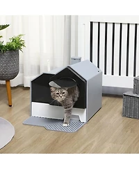 Ruie Hooded Cat Litter Box with Drawer Pan Deodorizers and Mat