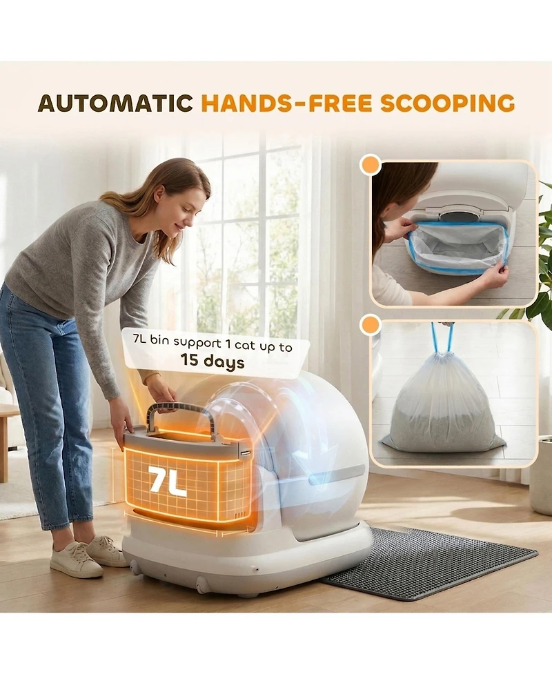 Ruie Automatic Self-Cleaning Cat Litter Box with App Control