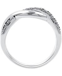 Black Diamond (1/10 ct. t.w.) & White (1/0 Twist Ring Sterling Silver