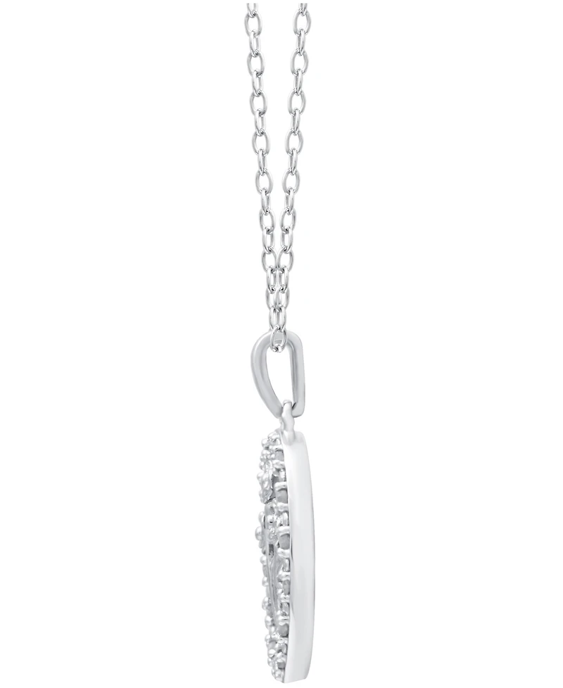 Diamond Bouquet 18" Pendant Necklace (1/10 ct. t.w.) in Sterling silver or Sterling Silver & 14k Gold-Plate