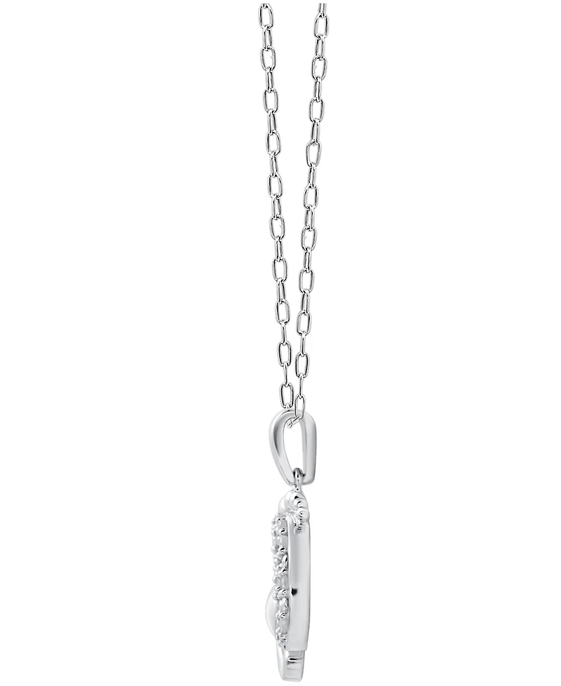 Diamond Feet & Heart 18" Pendant Necklace (1/10 ct. t.w.) in Sterling Silver or Sterling Silver & 14k Gold-Plate