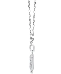Diamond Feet & Heart 18" Pendant Necklace (1/10 ct. t.w.) in Sterling Silver or Sterling Silver & 14k Gold-Plate