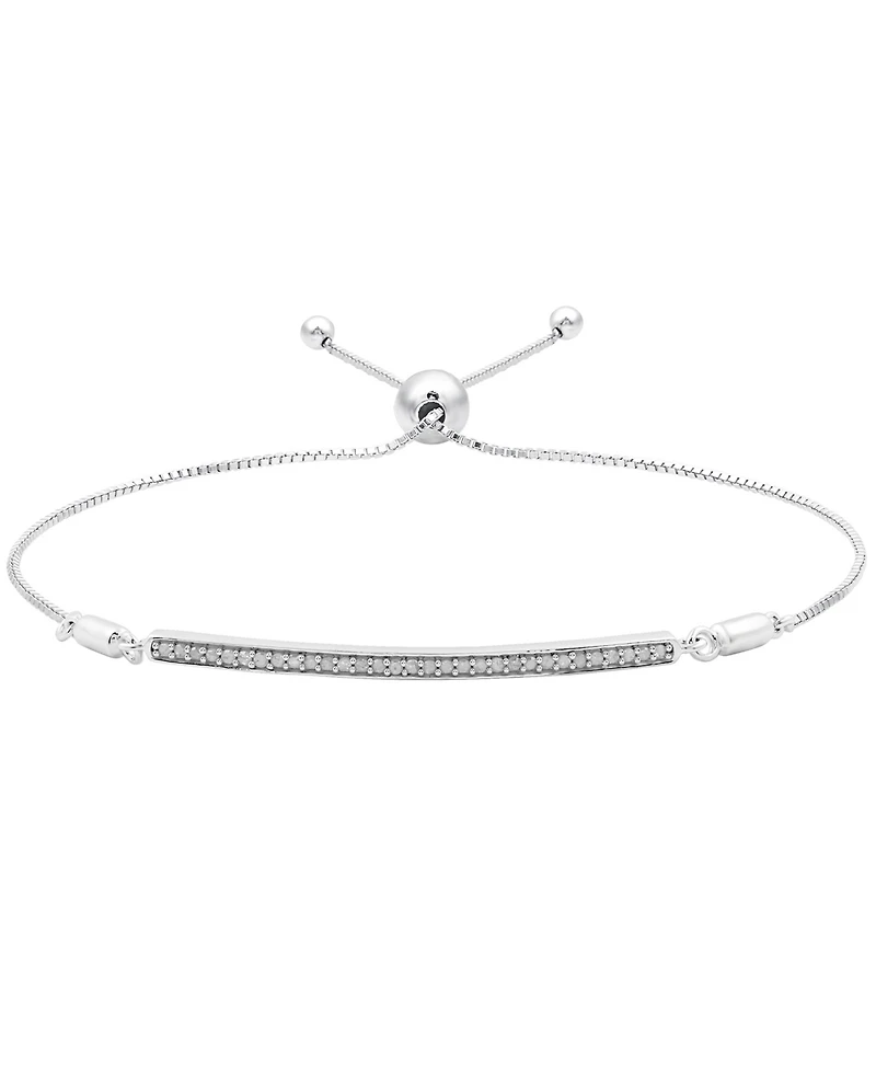 Diamond Bar Bolo Bracelet (1/6 ct. t.w.) in Sterling Silver