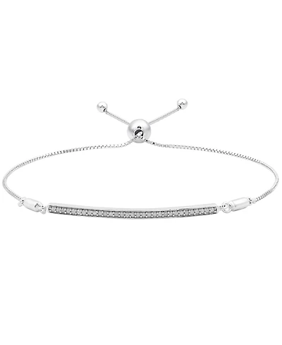 Diamond Bar Bolo Bracelet (1/6 ct. t.w.) in Sterling Silver