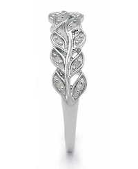 Diamond Leaf Band (1/10 ct. t.w.) Sterling Silver