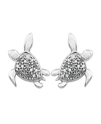 Diamond Turtle Stud Earrings (1/10 ct. t.w.) in Sterling Silver