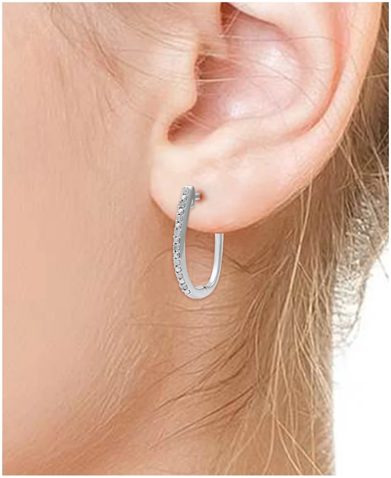 2-Pc. Set Diamond Hoop Earrings (1/6 ct. t.w.) in Sterling Silver & 14k Gold-Plated Sterling Silver